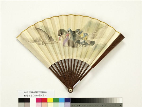 清人花鳥　成扇