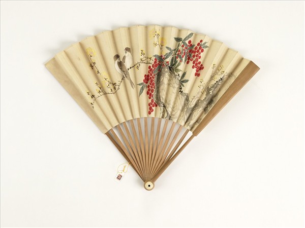 清人花鳥　成扇