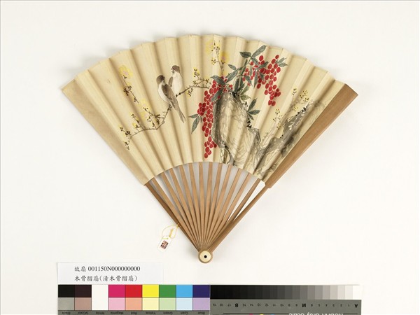 清人花鳥　成扇