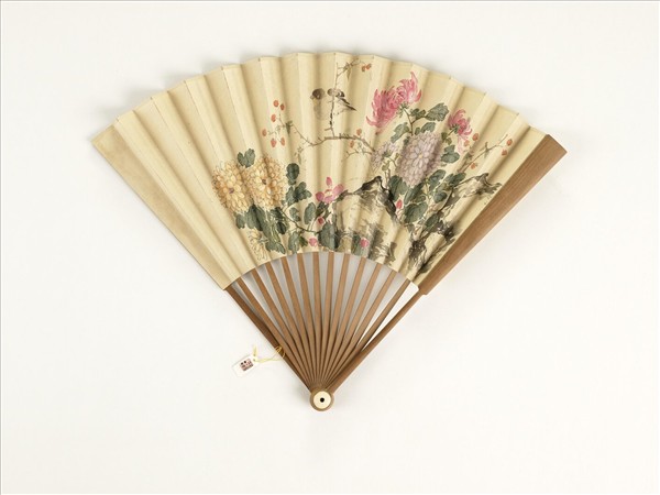 清人花鳥　成扇