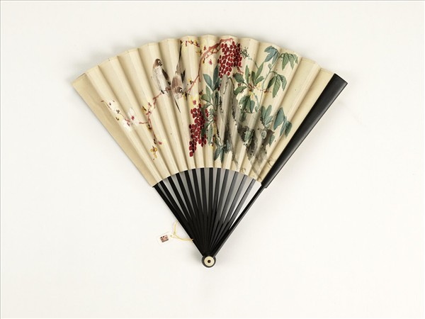 清人花鳥　成扇