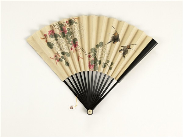 清人花鳥　成扇