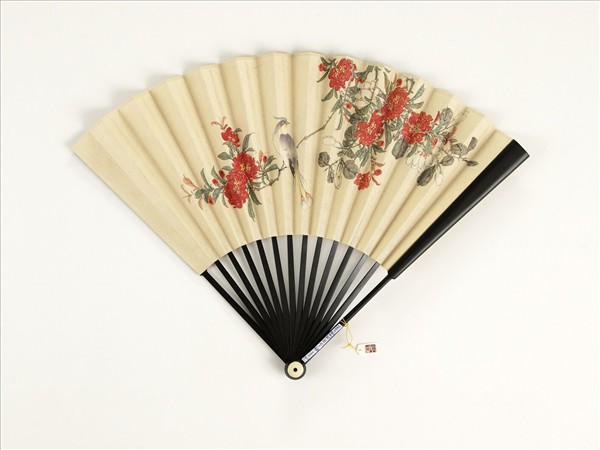 清人花鳥　成扇