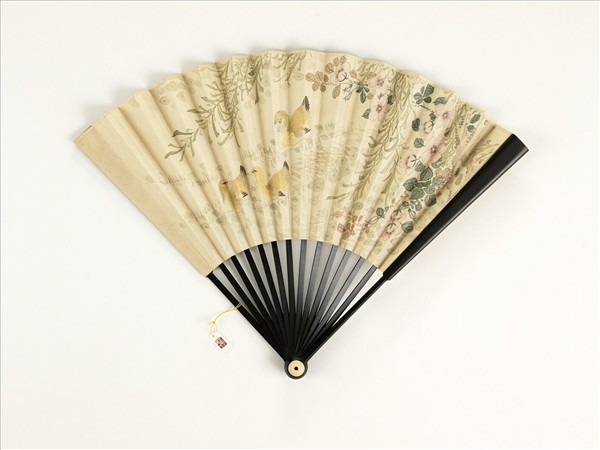 清人花鳥　成扇