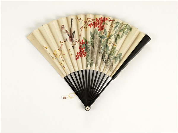 清人花鳥　成扇