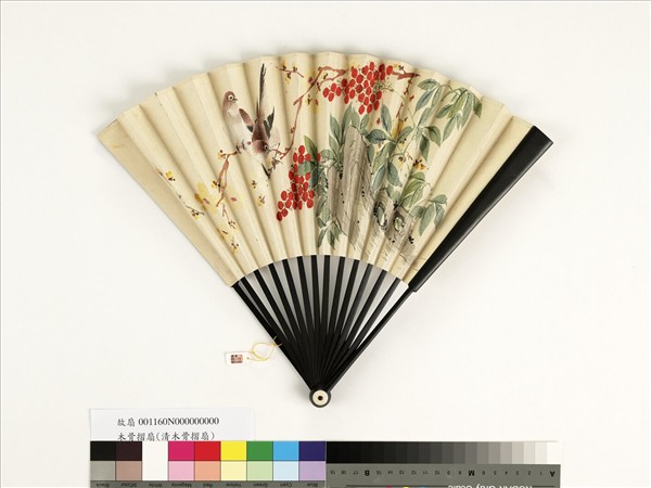 清人花鳥　成扇