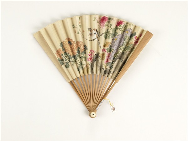清人花鳥　成扇