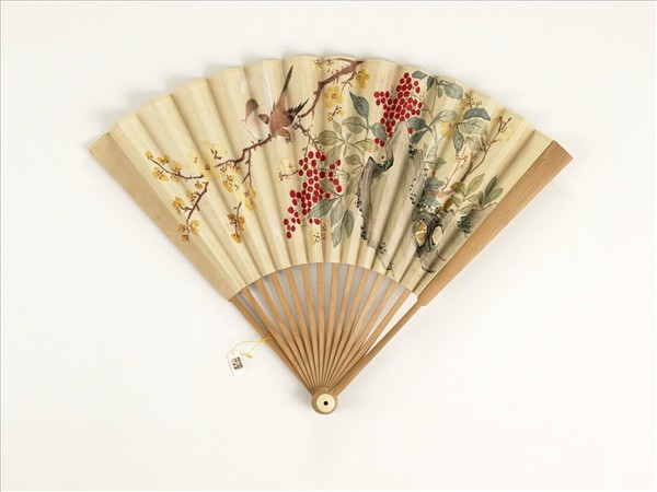 清人花鳥　成扇