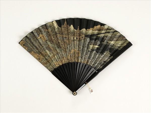 清人山水　成扇