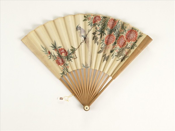 清人花鳥　成扇
