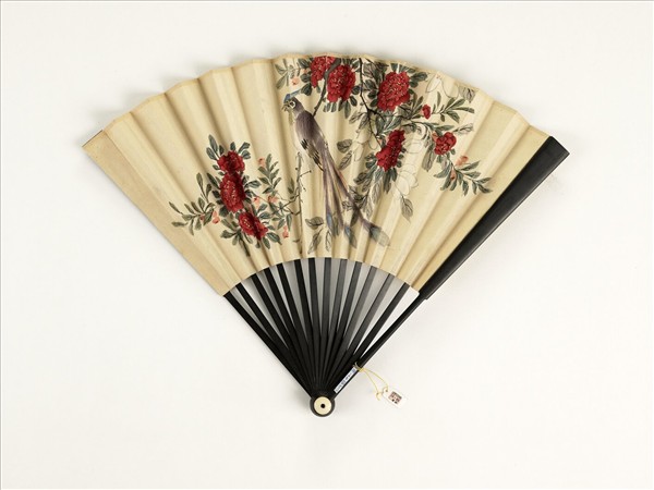 清人花鳥　成扇