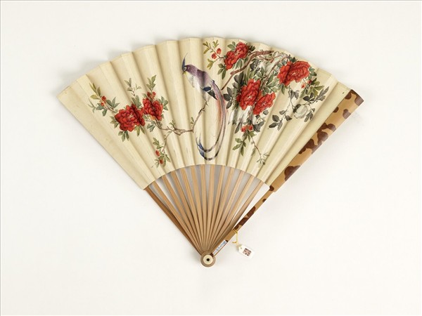 清人花鳥　成扇