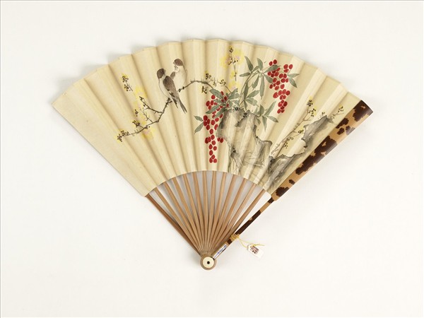 清人花鳥　成扇