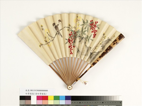 清人花鳥　成扇