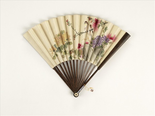 清人花鳥　成扇