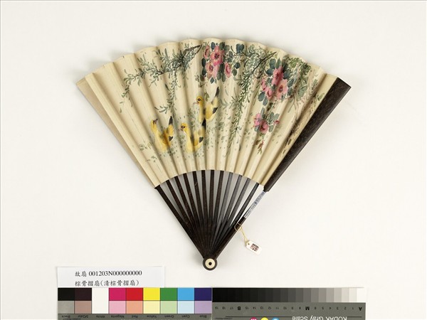 清人花鳥　成扇