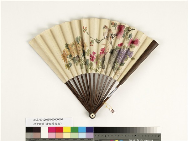 清人花鳥　成扇