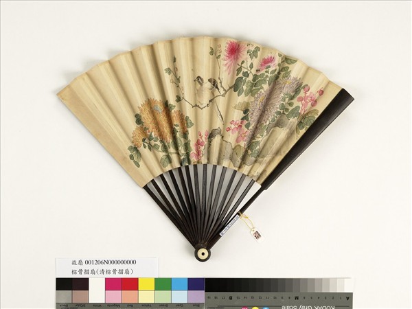 清人花鳥　成扇