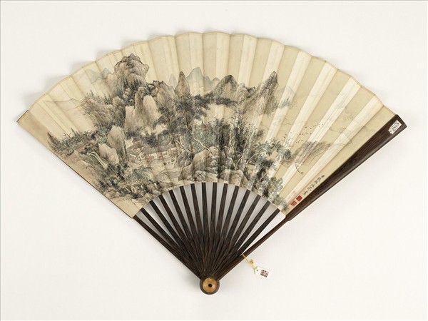 清乾隆御筆米芾詩帖錢維城畫山水　成扇　乾隆御筆米芾詩帖