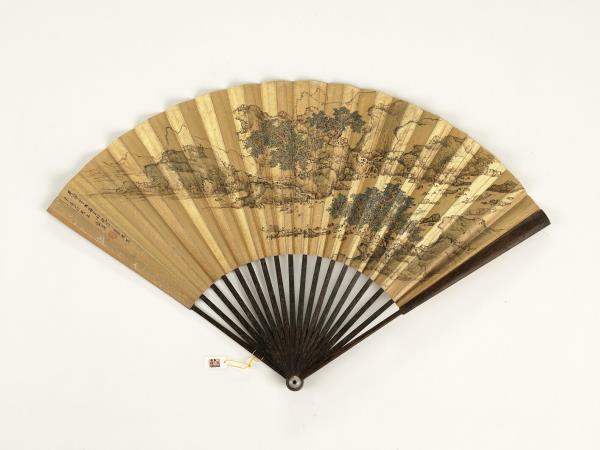 清乾隆御臨米芾秋深帖劉度仿趙幹畫山水　成扇