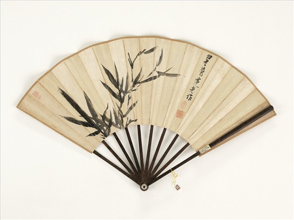 清乾隆御臨蘇軾帖明陳洪綬畫竹　成扇