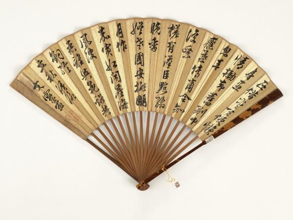 明文震孟書立秋漫詠清乾隆御筆梅花　成扇　文震孟書立秋漫詠