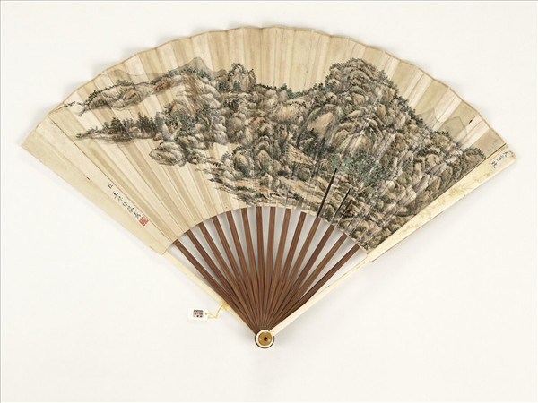 清王原祁山水　成扇