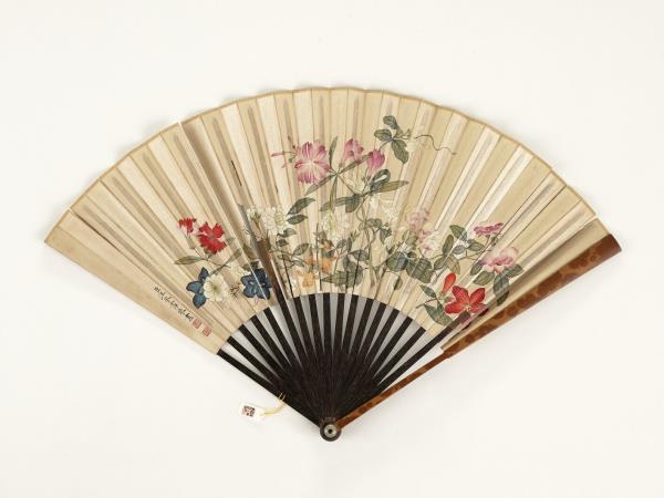 清永琰書木香等御製詩十首汪承霈畫花卉　成扇　永琰書木香等御製詩十首