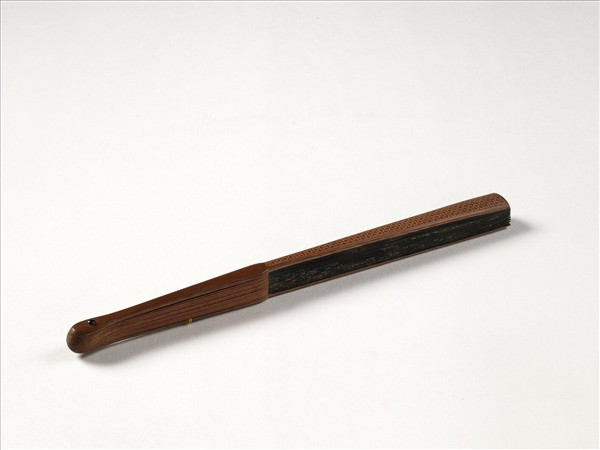 清永琰書乾隆御製得閒室詩黎明畫山水　成扇　