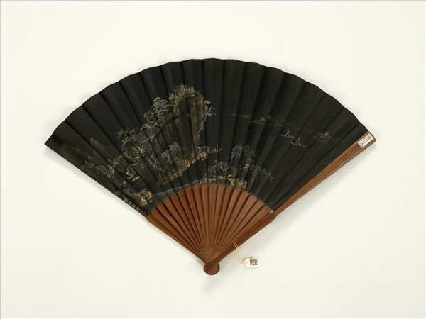 清永琰書乾隆御製遂初堂書志詩黎明畫山水　成扇　