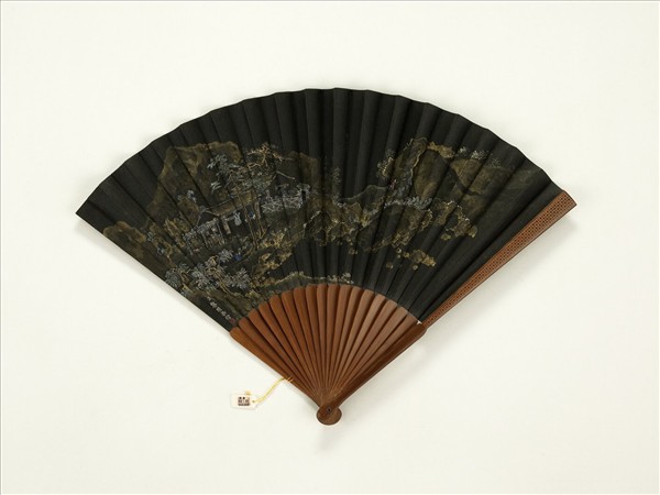 清永琰書乾隆御製尋沿書屋詩黎明畫山水　成扇