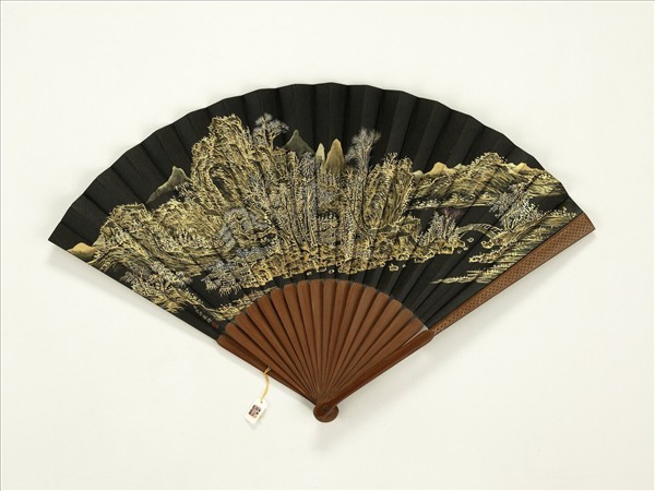 清永琰書乾隆御製題倦勤齋弘旿畫山水　成扇　弘旿畫山水　