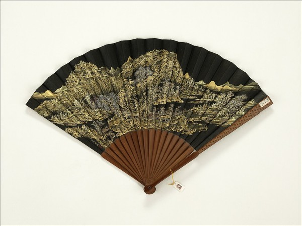 清永琰書乾隆御製題養和精舍弘旿畫山水　成扇　弘旿畫山水