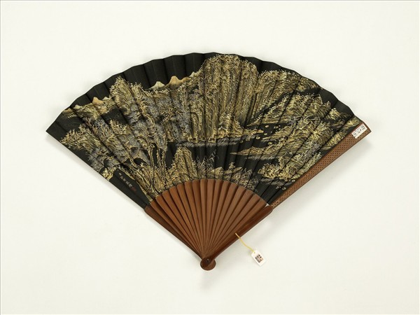 清永琰書乾隆御製倦勤齋作歌弘旿畫山水　成扇　永琰書乾隆御製倦勤齋作歌