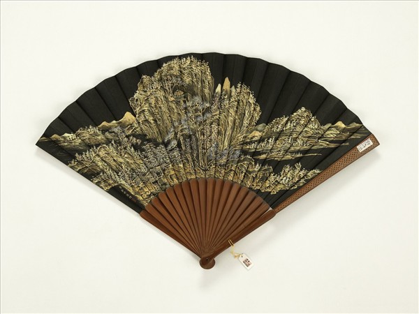 清永琰書乾隆御製養和精舍有會弘旿畫山水　成扇　永琰書乾隆御製養和精舍有會