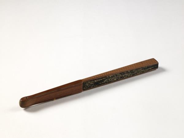 清永琰書御製新正樂壽堂得句弘旿畫山水人物　成扇　弘旿畫山水人物