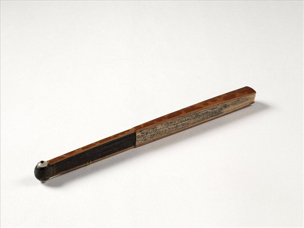 清永琰書乾隆御製百合等御製詩六首弘旿畫山水　成扇