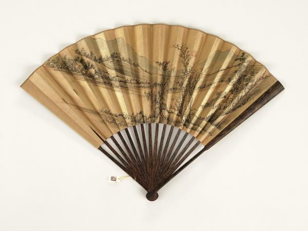 清永琰書乾隆御製題畫詩沈煥畫山水　成扇