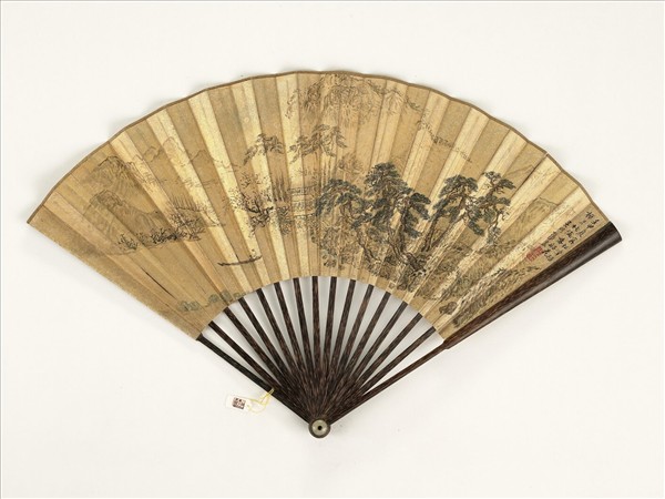 清乾隆御筆題畫詩明張宏畫山水　成扇　乾隆御筆題畫詩