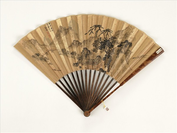 明張復畫山水　成扇