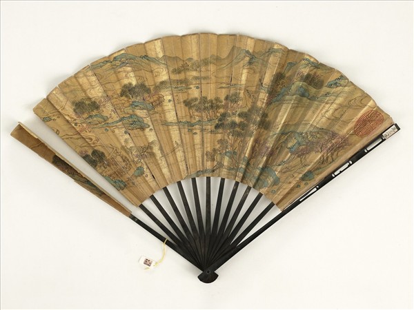 清人山水　成扇