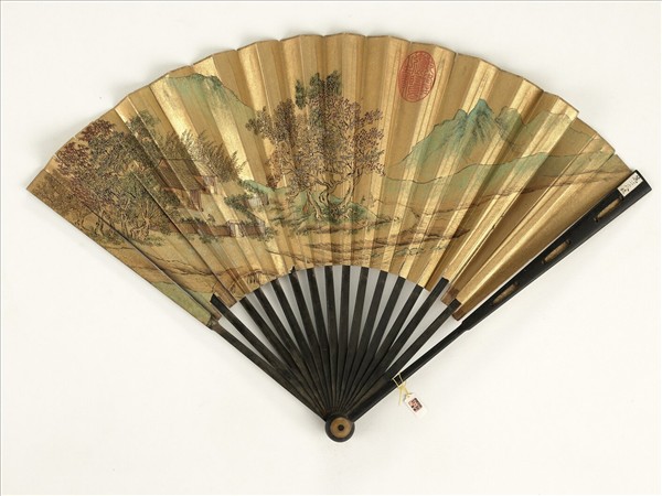 清人山水　成扇