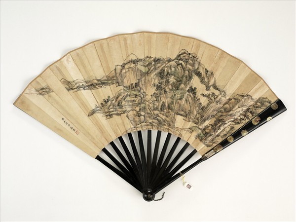 清王原祁山水　成扇