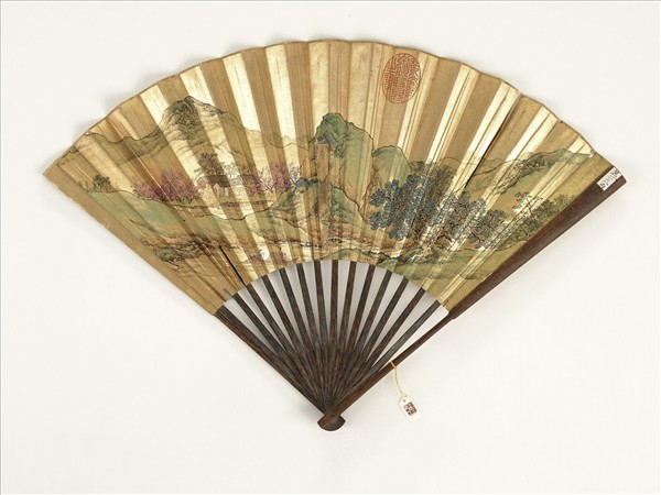 清人山水　成扇