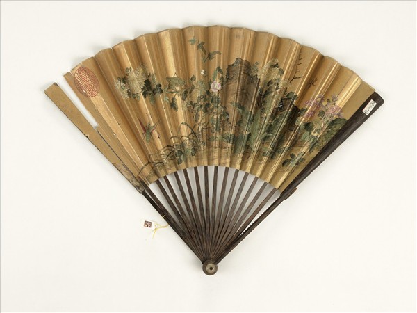 清人花卉　成扇