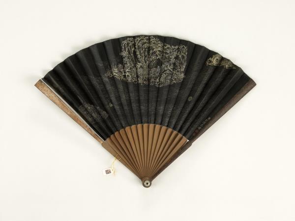 清于敏中書乾隆御製江月詩方琮畫山水　成扇　于敏中書乾隆御製江月詩