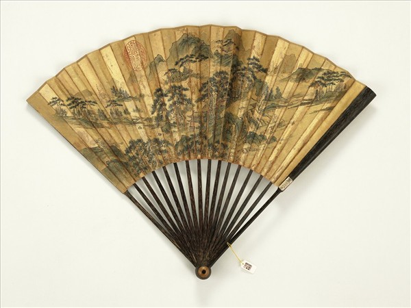 清人山水　成扇