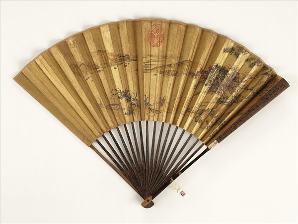 清人山水　成扇