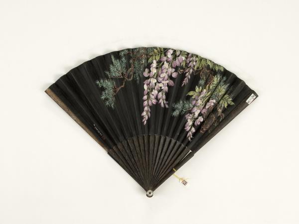 清蔣溥書五言詩兆豐畫花卉　成扇　兆豐畫花卉