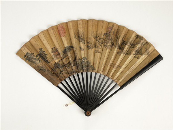 清人山水　成扇